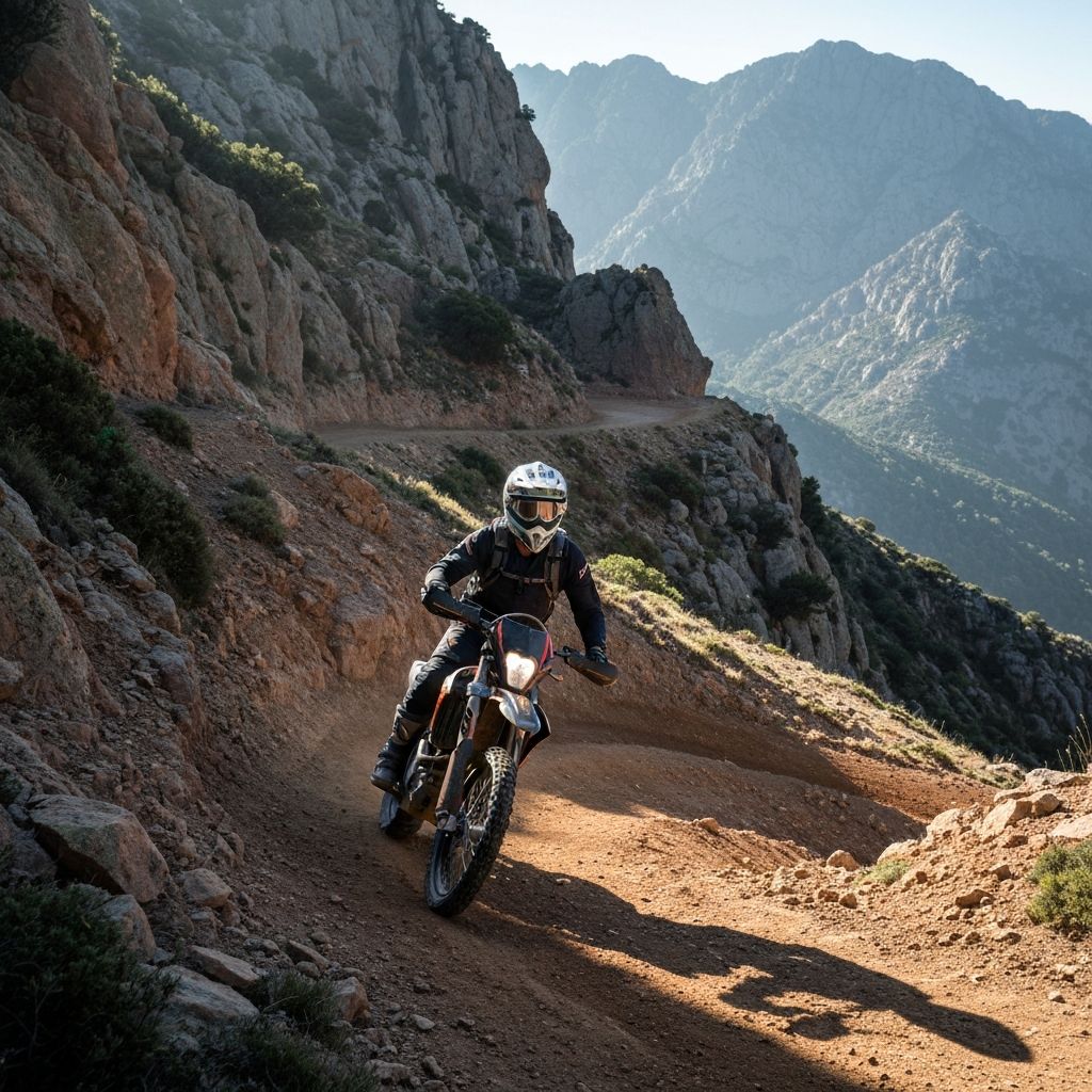 Moto enduro en montagne